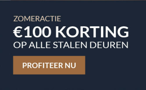 100 euro korting op alle stalen deuren van Loftdeur.nl